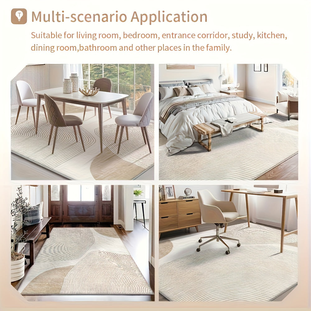 850G Velvet Floral Washable Modern Carpet with Soft Fine Craftsmanship And High Quality Assurance, Ideal for Living Room Rug with Retro Design for Home Decoration