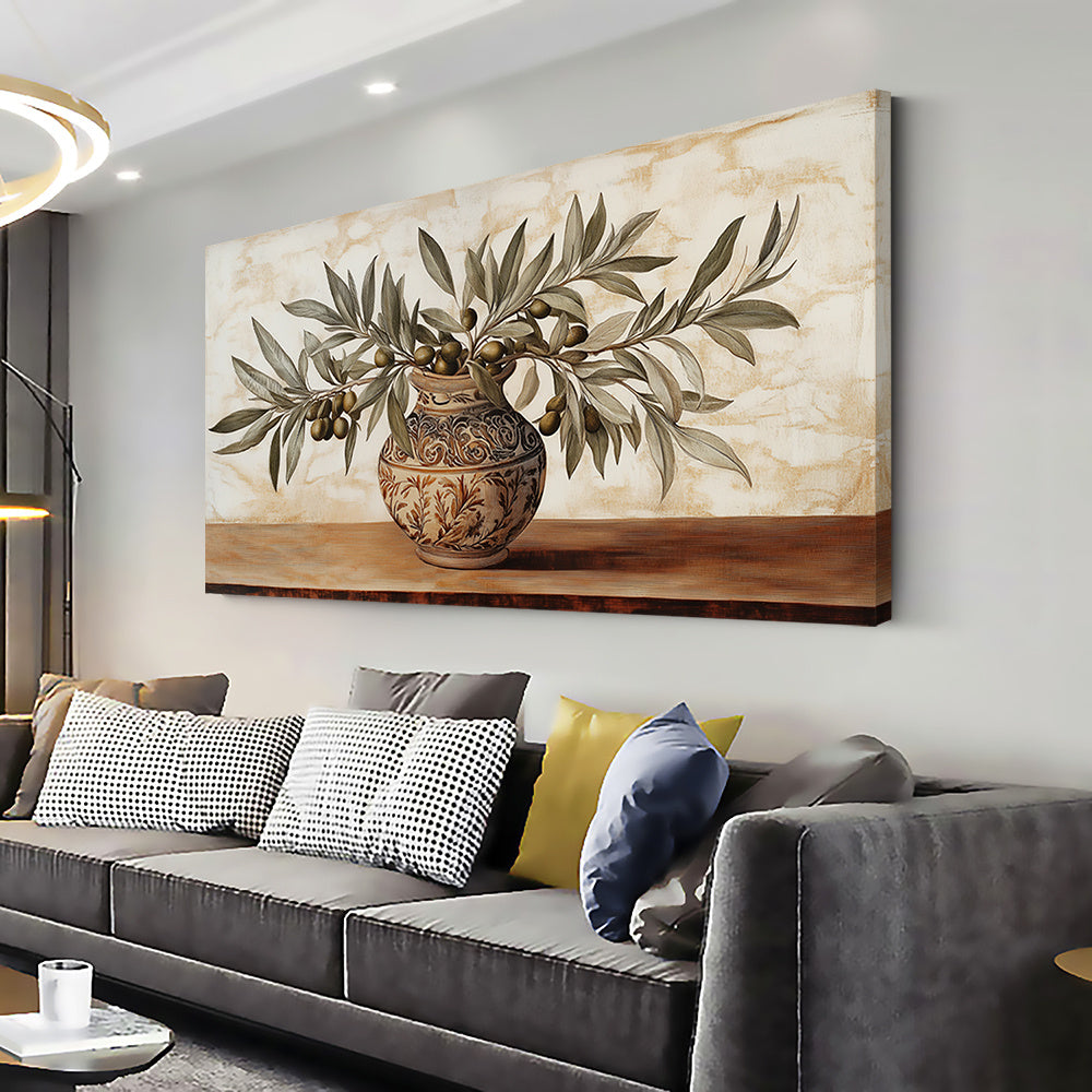 Canvas Wall Art Olive pot Modern Abstract Painting 1.5-inch Framed Picture Living Room Bedroom Office Home Decoration High Quality Print on Canvas