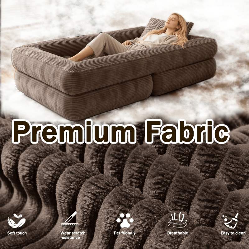 Multi Functional Transformable Sofa Bed - No Assembly Required, High-density Sponge, Soft Skin Friendly Fabric | Suitable for Multi Position Sofas In Small Spaces, Bedrooms, Apartments, Film And Television Sofas, Lazy Sofas, Office Sofas