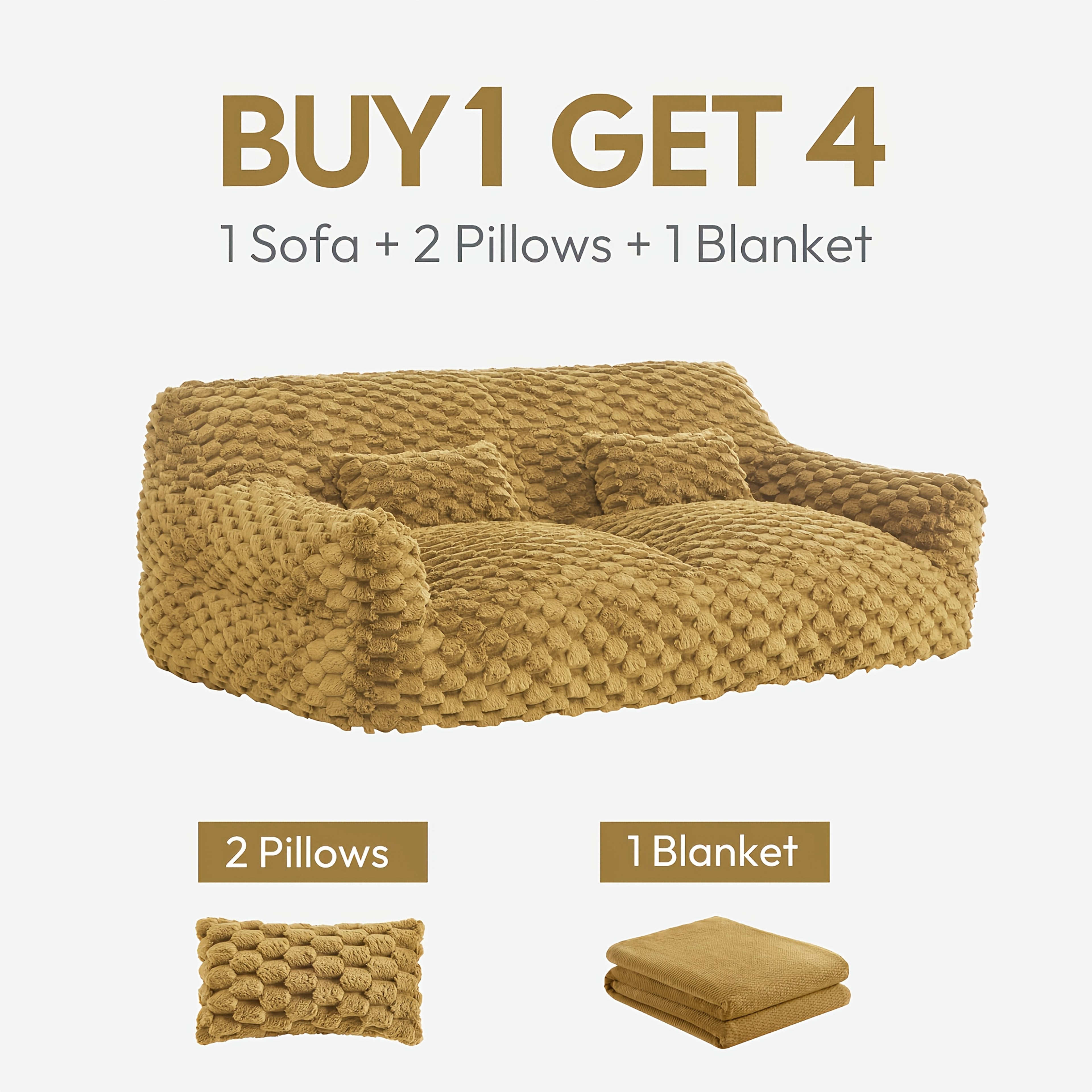 Green Plush Lazy Sofa Bed with 2 Pillows - Convertible Bean Bag Chair, No Assembly Required, Multi-Functional Sleeper Couch for Small Spaces, Durable Fabric Lounge Bed with Easy-Clean Surface, Ideal for Game Rooms, Living Room & Guest Accommodation