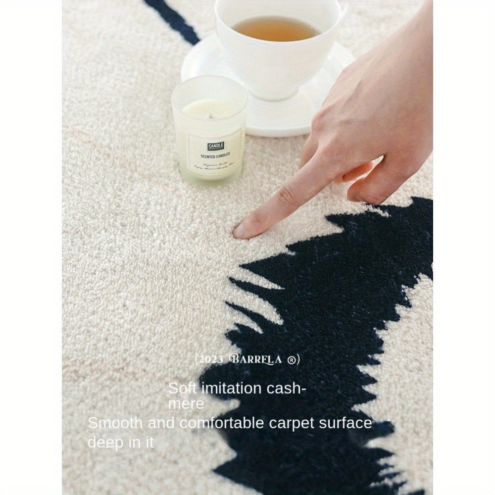 Cream Wind Round Living Room Carpet Irregular Premium Bedroom Bedside Sofa Coffee Table Thick Dresser Chair Mat