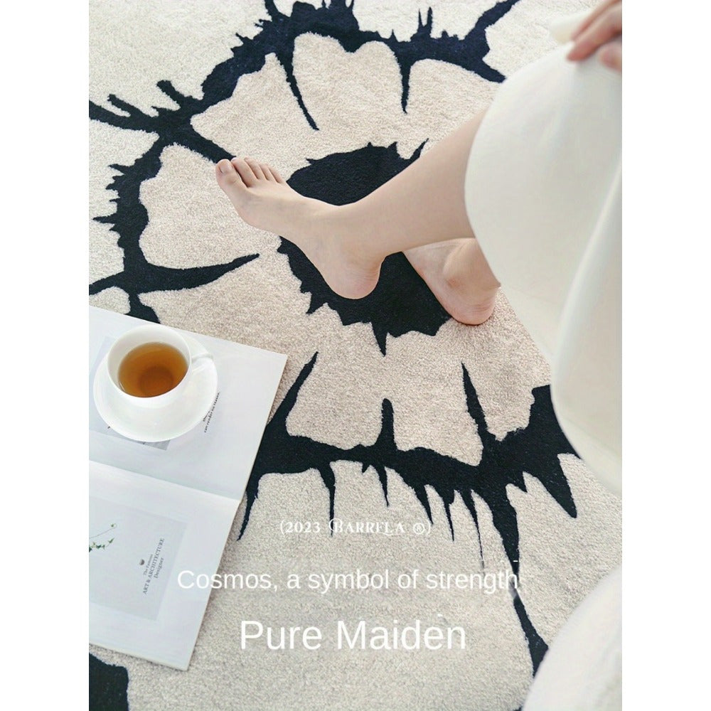 Cream Wind Round Living Room Carpet Irregular Premium Bedroom Bedside Sofa Coffee Table Thick Dresser Chair Mat