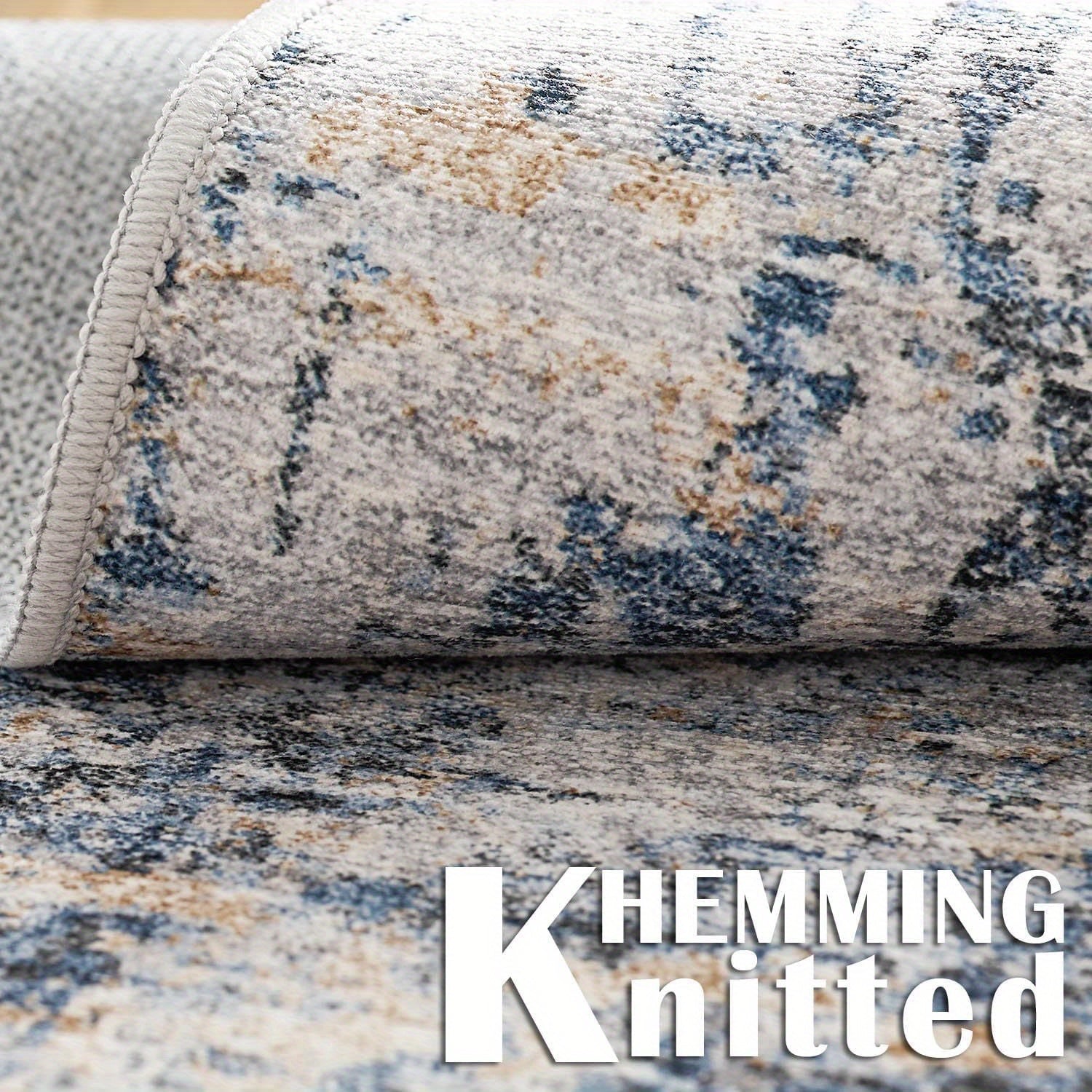 Contemporary Round Area Rug for Indoor Use, Featuring a Modern Abstract Design. This Thin, Washable Carpet Is Non-Slip And Suitable for Various Spaces Like The Kitchen, Dining Room, And Living Room, Adding a Stylish Touch to Your Home Decor