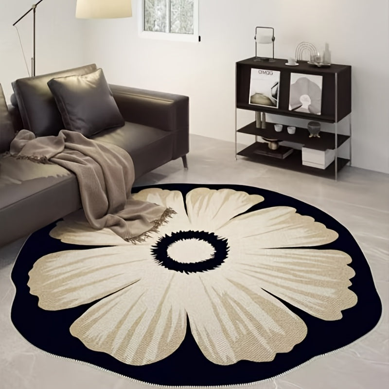 Cream Wind Round Living Room Carpet Irregular Premium Bedroom Bedside Sofa Coffee Table Thick Dresser Chair Mat