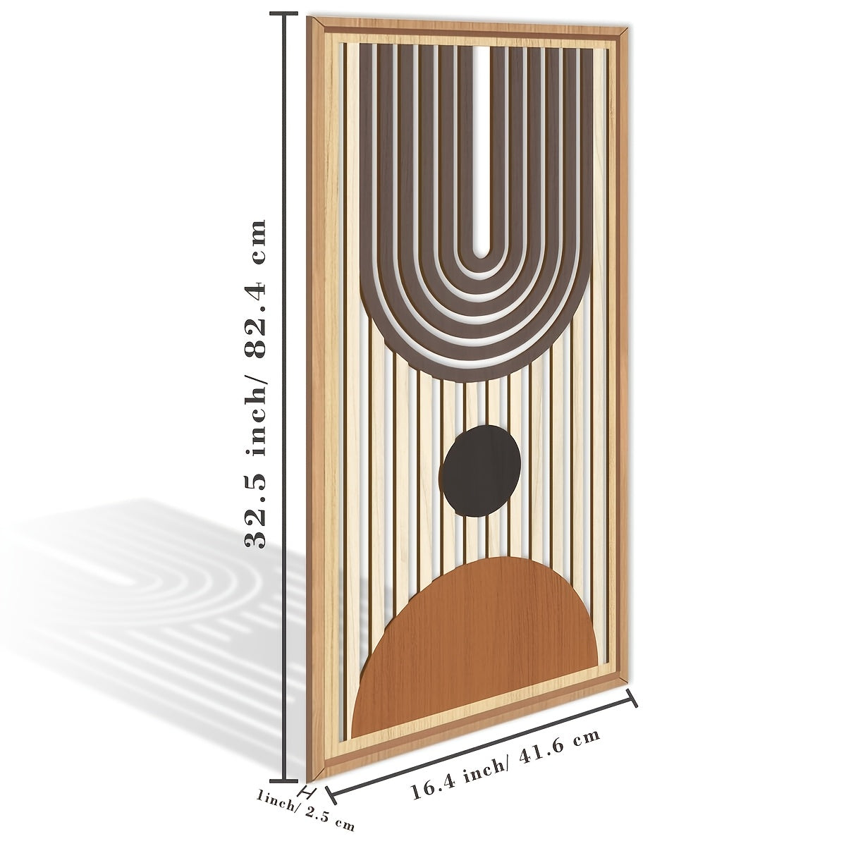 Abstract Geometric Line Wood Boho Wall Art | Mid-century Modern Wall Decor Set Of 3 Office Living Room Bedroom Office 16x32\