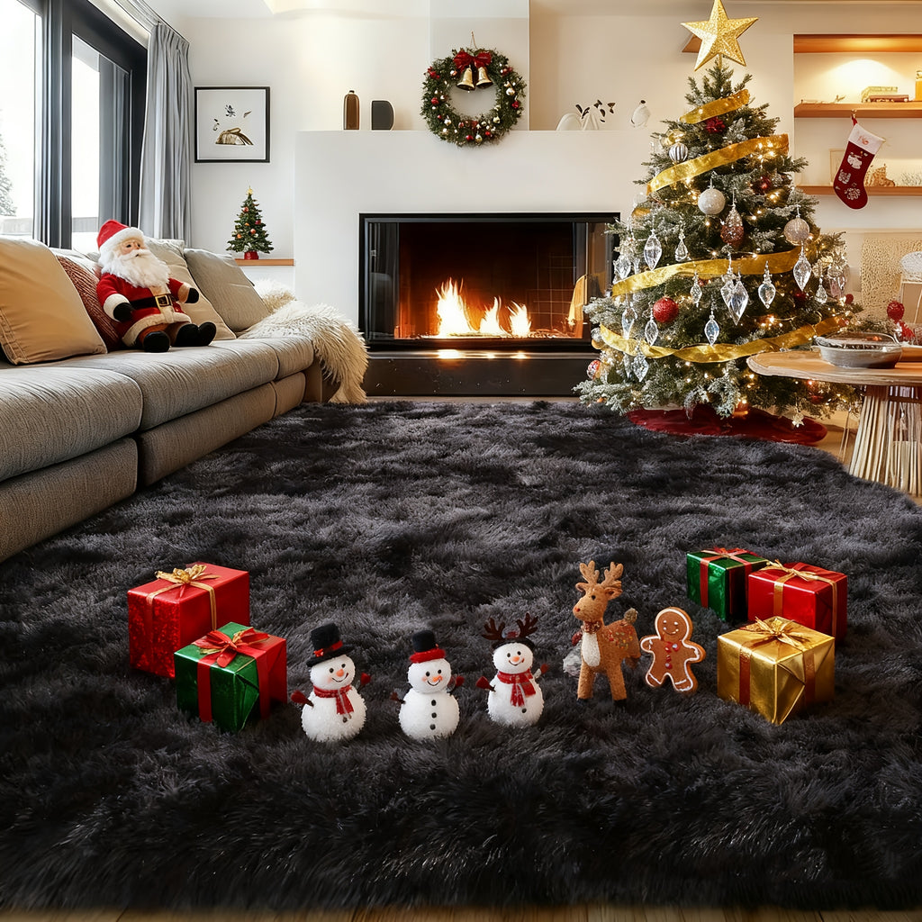 8x10 Feet Luxury Large Rug for Living Room, Fuzzy Plush Large Area Rug, Fluffy Modern Shag Non Slip Soft Furry Carpet for Bedroom Study Room Teens Dorm Home Decor Christmas Gift