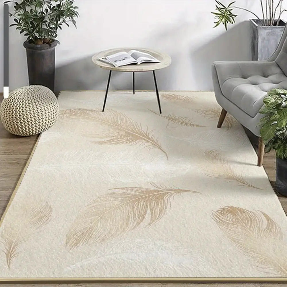 Luxury Pattern Area Mat - & Soft Durable Anti-Slip Rubber Backing, Machine Washable Large Rectangular Floor Mat for Living Room, Bedroom, High-Traffic Areas - Easy-Clean Modern Minimalist Design Neutral &, Durable Floor Mat for Home Decor