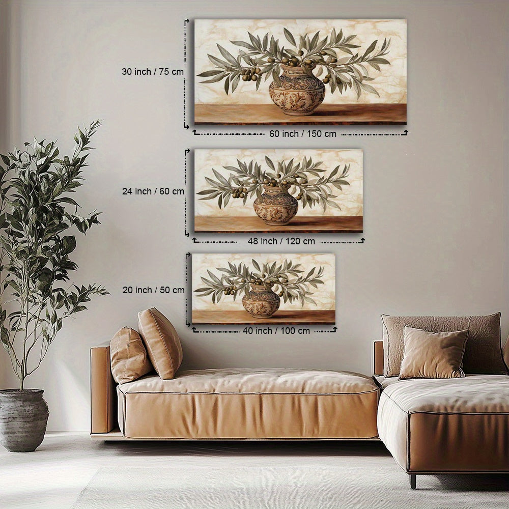 Canvas Wall Art Olive pot Modern Abstract Painting 1.5-inch Framed Picture Living Room Bedroom Office Home Decoration High Quality Print on Canvas