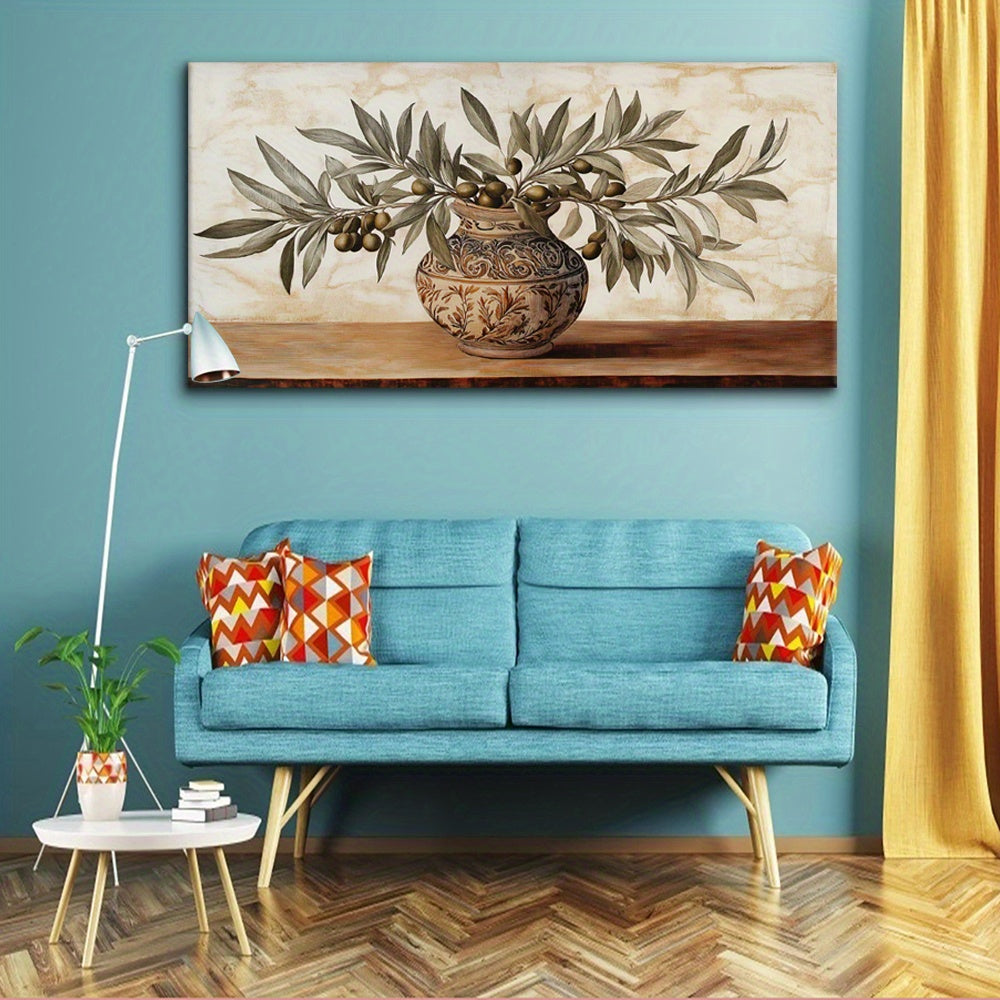 Canvas Wall Art Olive pot Modern Abstract Painting 1.5-inch Framed Picture Living Room Bedroom Office Home Decoration High Quality Print on Canvas