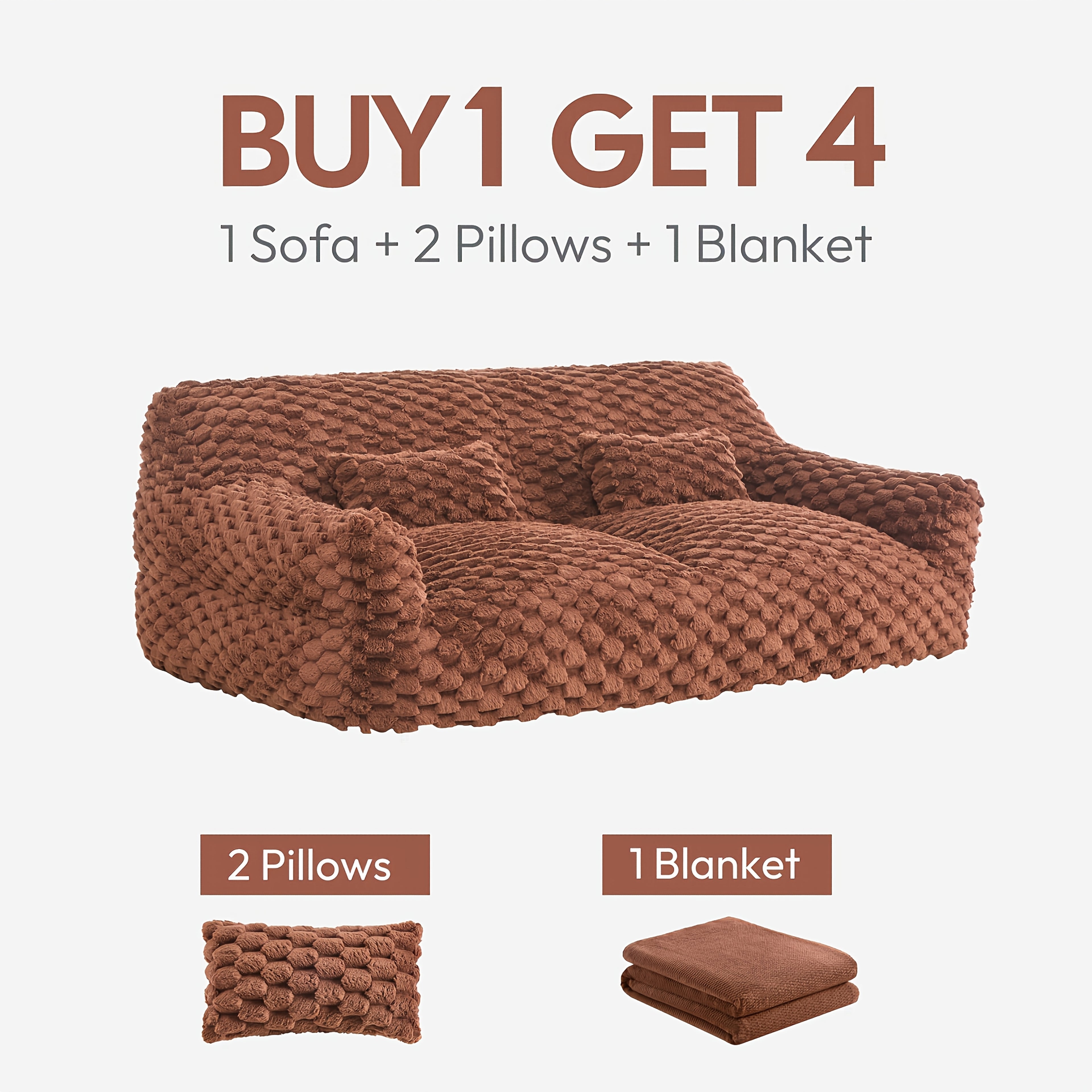 Green Plush Lazy Sofa Bed with 2 Pillows - Convertible Bean Bag Chair, No Assembly Required, Multi-Functional Sleeper Couch for Small Spaces, Durable Fabric Lounge Bed with Easy-Clean Surface, Ideal for Game Rooms, Living Room & Guest Accommodation