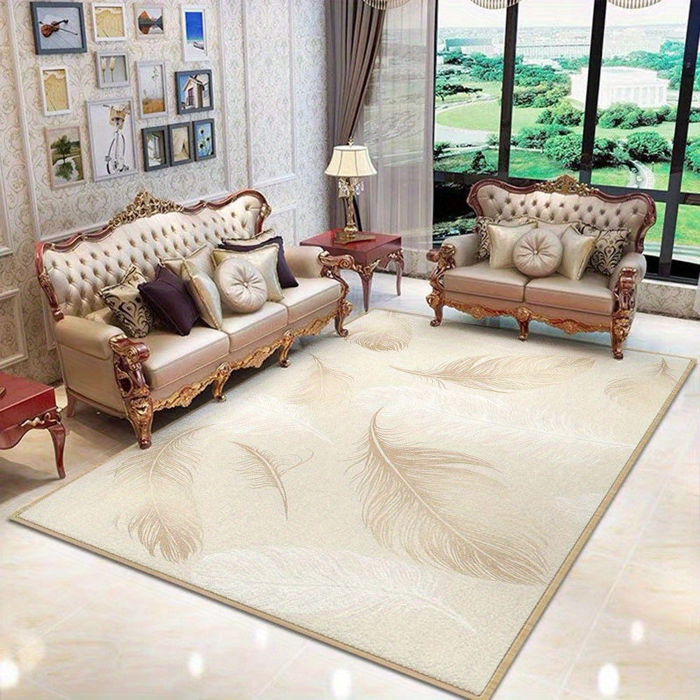 Luxury Pattern Area Mat - & Soft Durable Anti-Slip Rubber Backing, Machine Washable Large Rectangular Floor Mat for Living Room, Bedroom, High-Traffic Areas - Easy-Clean Modern Minimalist Design Neutral &, Durable Floor Mat for Home Decor