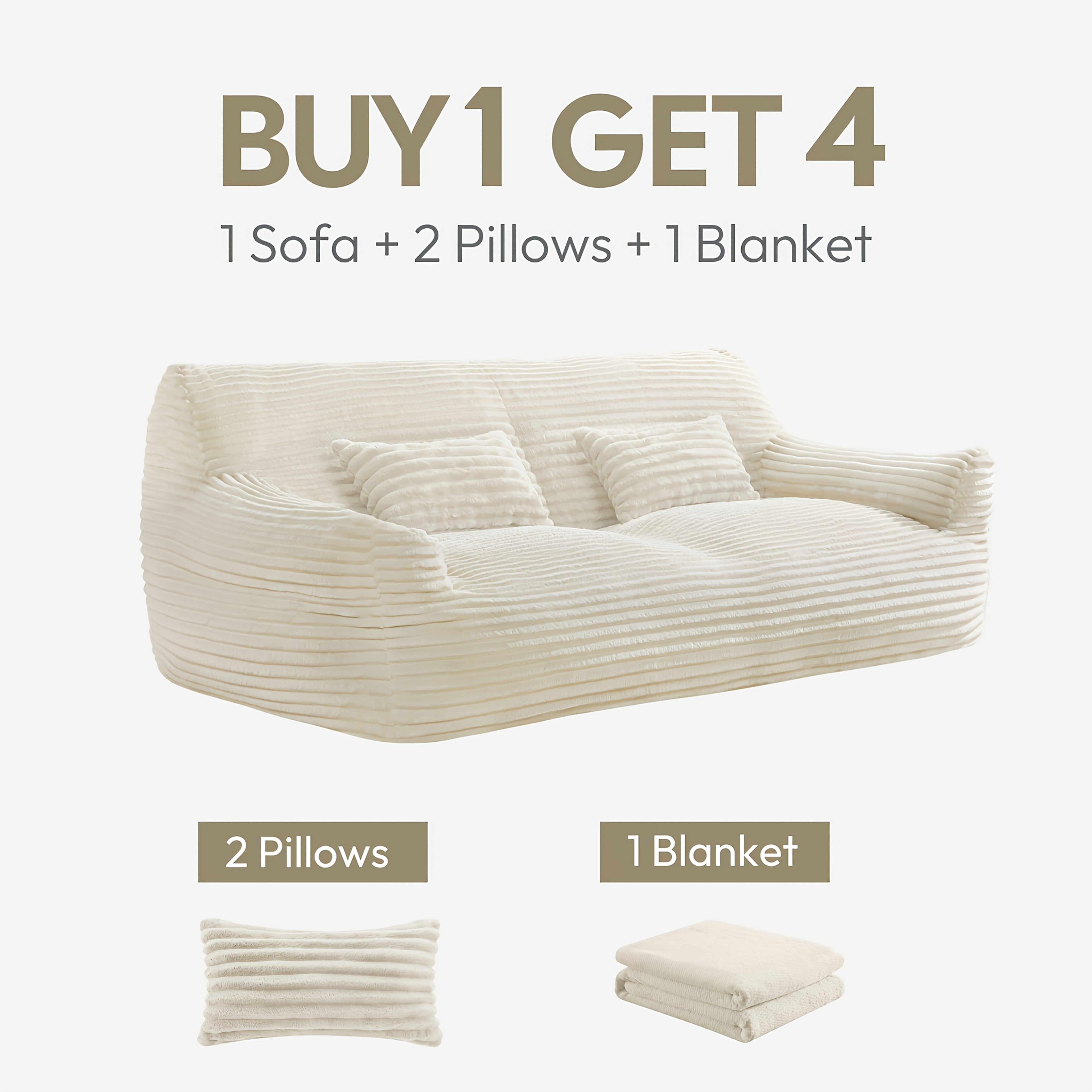 Green Plush Lazy Sofa Bed with 2 Pillows - Convertible Bean Bag Chair, No Assembly Required, Multi-Functional Sleeper Couch for Small Spaces, Durable Fabric Lounge Bed with Easy-Clean Surface, Ideal for Game Rooms, Living Room & Guest Accommodation