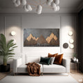 2D Flat, Canvas Wall Art 2D flat Geometric Mountains Modern Abstract Painting 1.5-inch Framed Picture Living Room Bedroom Office Home Decoration High Quality Print on Canvas
