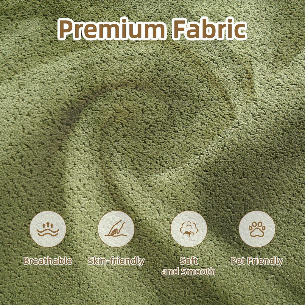 Green U-Shape Cloud Couch, Compression Sofas For Living Room, Chenille Fabric Memory Foam Sofa No Assembly Required