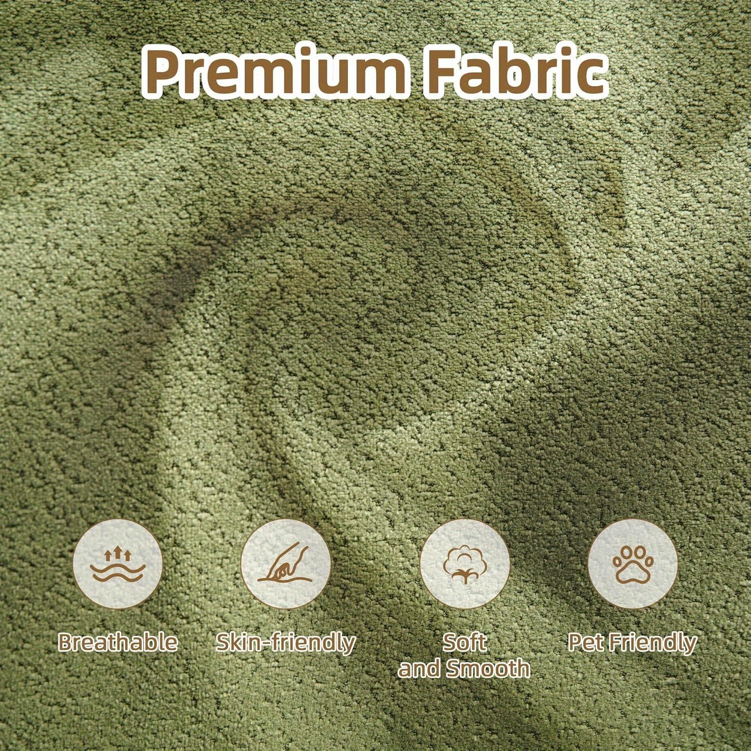 Green U-Shape Cloud Couch, Compression Sofas For Living Room, Chenille Fabric Memory Foam Sofa No Assembly Required