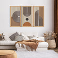 Abstract Geometric Line Wood Boho Wall Art | Mid-century Modern Wall Decor Set Of 3 Office Living Room Bedroom Office 16x32\