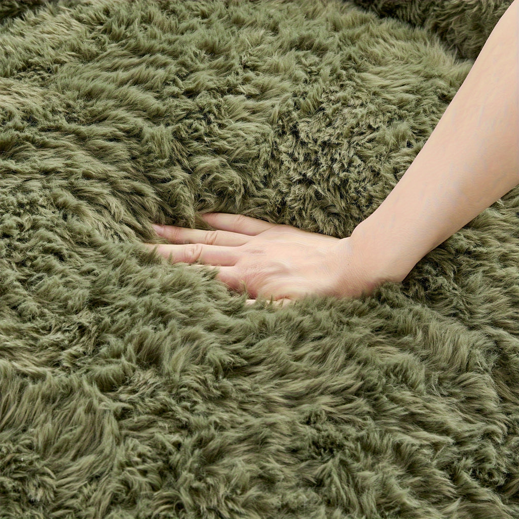 Green Plush Lazy Sofa Bed with 2 Pillows - Convertible Bean Bag Chair, No Assembly Required, Multi-Functional Sleeper Couch for Small Spaces, Durable Fabric Lounge Bed with Easy-Clean Surface, Ideal for Game Rooms, Living Room & Guest Accommodation