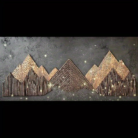 2D Flat, Canvas Wall Art 2D flat Geometric Mountains Modern Abstract Painting 1.5-inch Framed Picture Living Room Bedroom Office Home Decoration High Quality Print on Canvas