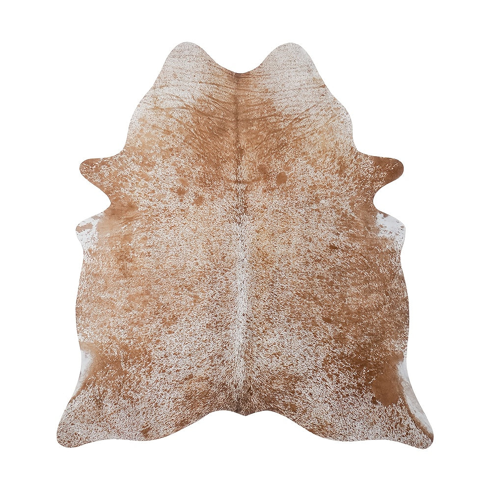 Faux Cowhide Rug, Western Style 6.2 X 5.2 Feet Thickened And Non-Slip for Living Room And Bedroom, Handmade Animal Print Floor Mat